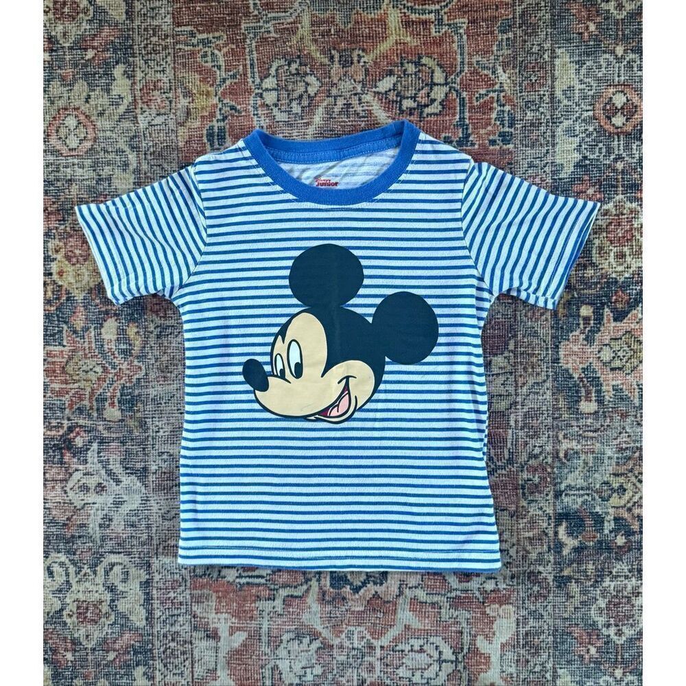 Disney 4T Boys Mickey Mouse Stripe Graphic Tee Shirt